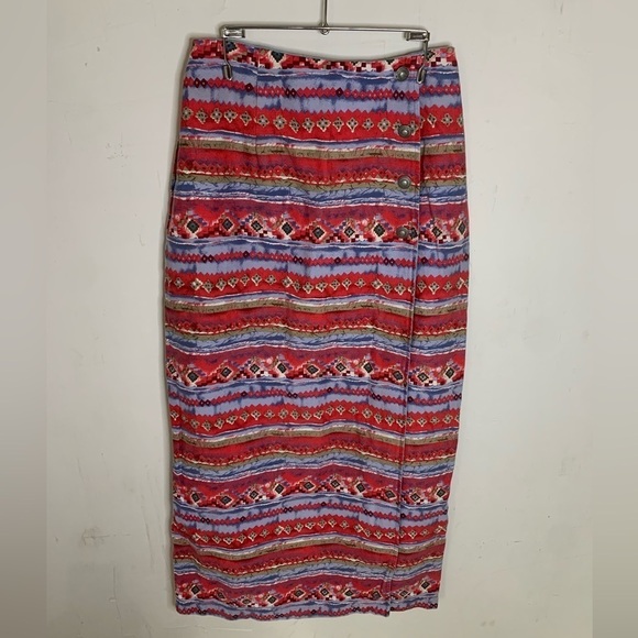 Vintage Dresses & Skirts - Vintage Faux Wrap Western Skirt